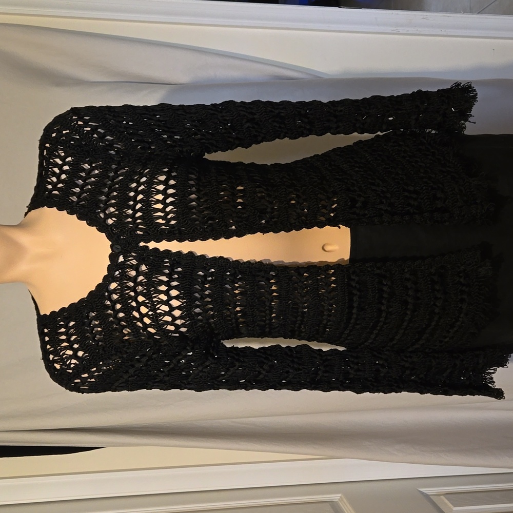 Chico's open croched sweater / jacket.
